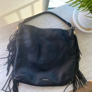 Rebecca Minkoff Black Hobo Fringe Messenger Bag